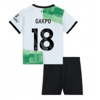 Fotbalové Dres Liverpool Cody Gakpo #18 Dětské Venkovní 2023-24 Krátký Rukáv (+ trenýrky)